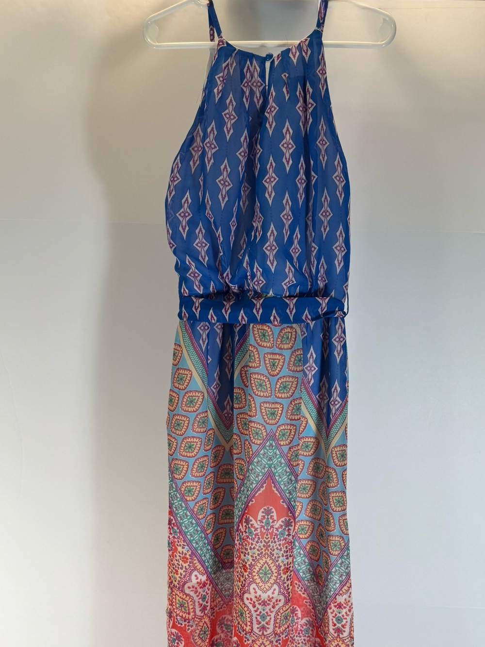 by & by Blue and Orange Paisley Maxi Dress for Girls - Picture 4 of 8